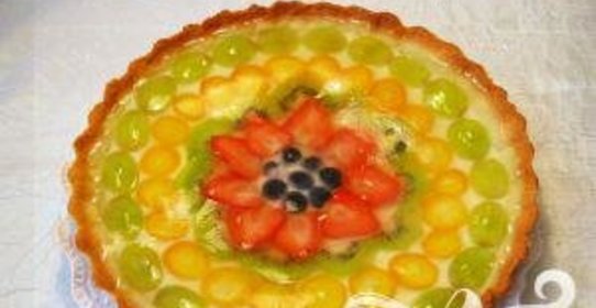 Фруктовый торт со сливочным кремом и желе