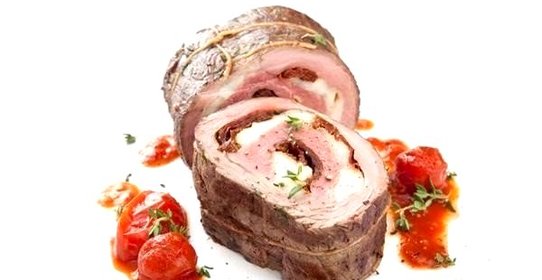 Стейки с боккончини и вялеными томатами