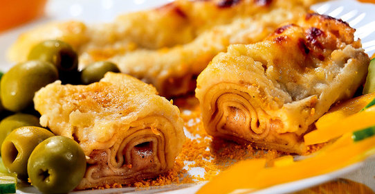 Пирог Омлет с сырной начинкой