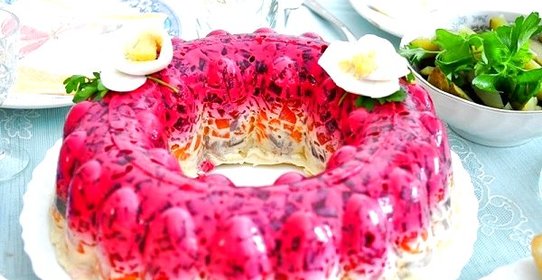 Селедка под шубой с желатином