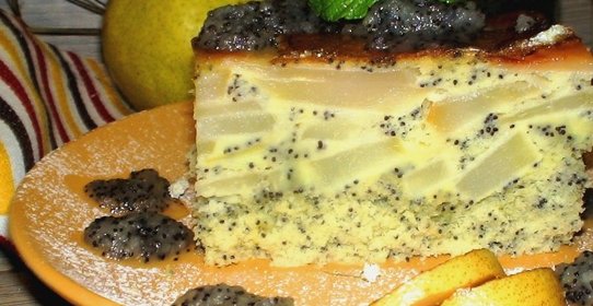 Макова - грушевая шарлотка с ванильно–грушевым вареньем