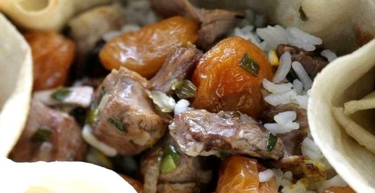 Азербайджанский плов в жаренном лаваше с зеленью