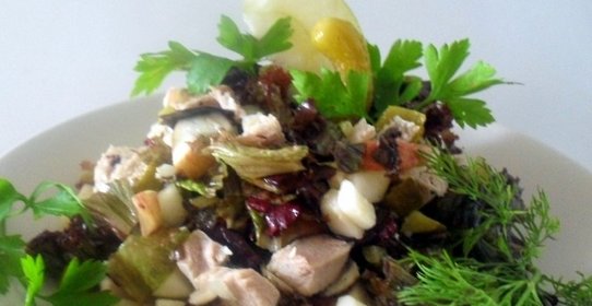 Салат из вареного мяса по-швейцарски