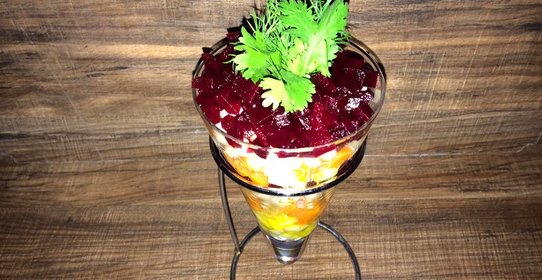 Овощной салат с белой фасолью