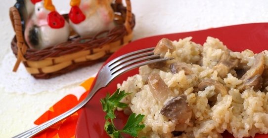 Шила-плов с шампиньонами