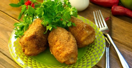 Котлеты по-киевски с грибами