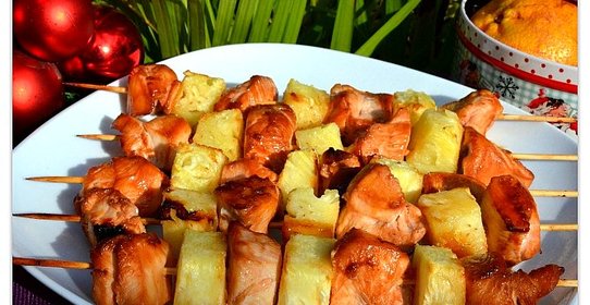 Куриный шашлык с ананасом