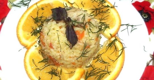 Цитрусовый рис с мясом