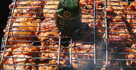 Шашлык из курицы с соусом Киккоман