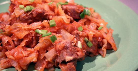 Тушеная капуста с мясом