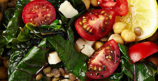 Чечевица с нутом и зеленью