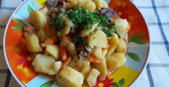 Жаркое по-домашнему со свиным сердцем