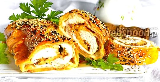 Куриный рулет в тесте