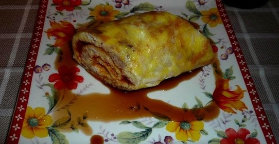 Омлет-ролл с куриным мясом