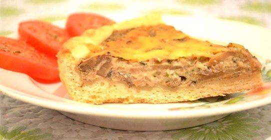 Грибной пирог с сыром