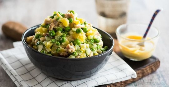 Оливье с яблочным майонезом