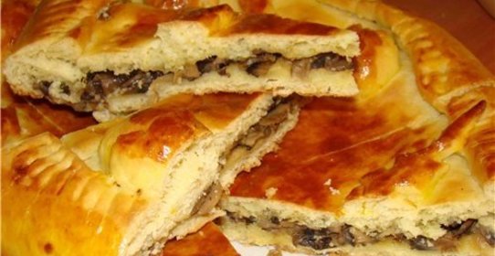 Пирог с капустой и грибами