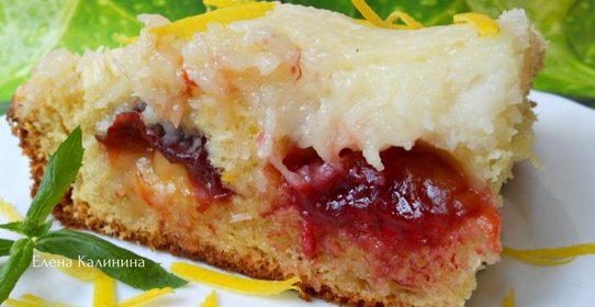 Сливовый пирог с кокосом