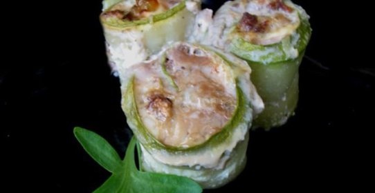 Рулеты из кабачков с мясной начинкой в яичной заливке