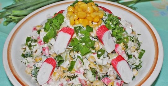Салат Мозаика с крабовыми палочками