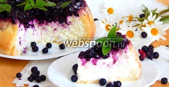 Пирог с творогом и иргой