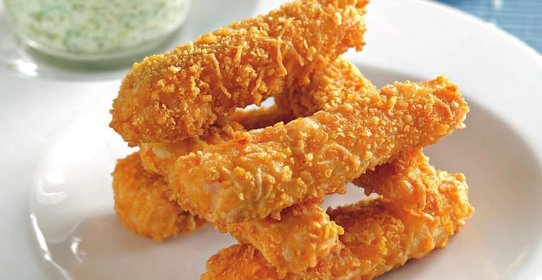 Лососевые палочки с йогуртовым соусом