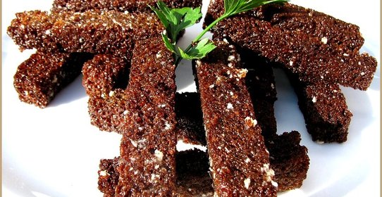 Гренки с чесноком и укропом