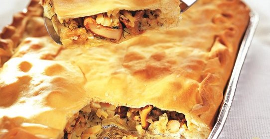 Пирог с лисичками