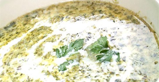 Крем-суп из фенхеля, порея и шпината