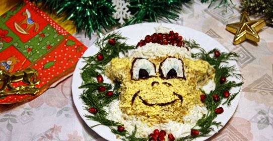 Новогодний салат Обезьянка