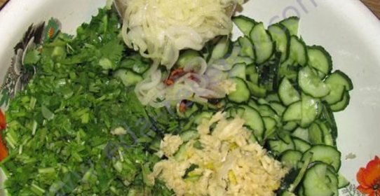 Китайский цитрусово-мясной салат без майонеза