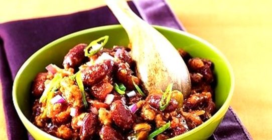 Фасоль с баклажанами