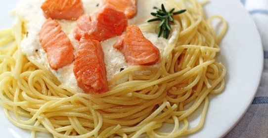 Паста с лососем и сыром