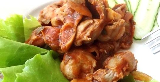 Гуляш из желудков куриных
