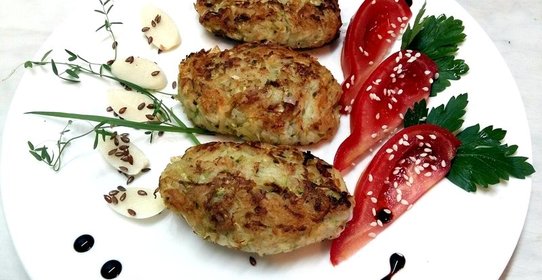 Котлеты из кабачка и куриного фарша по Дюкану