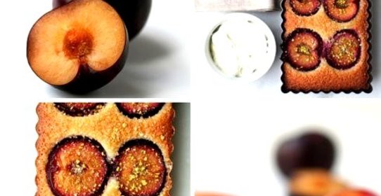 Клафути с шоколадом и сливами