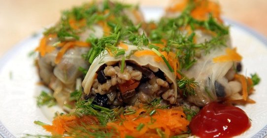 Голубцы вегетарианские с грибами