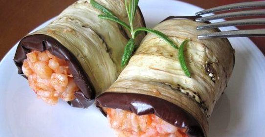 Ризотто в баклажане