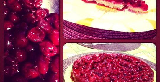 Вишневый пирог из творожного теста