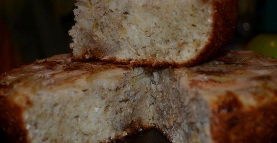 Овсяная шарлотка с яблоками