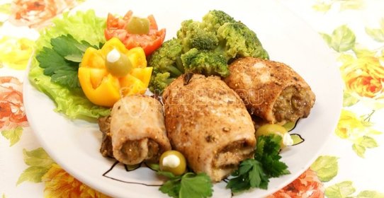 Рулетики с грибами