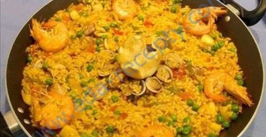 Испанская паэлья с креветками