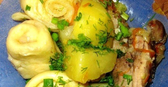 Штрудель с курицей и картошкой