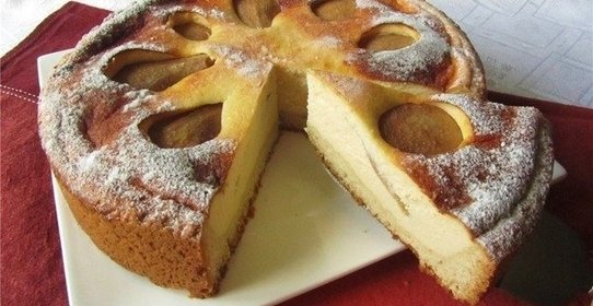 Грушевый творожный пирог