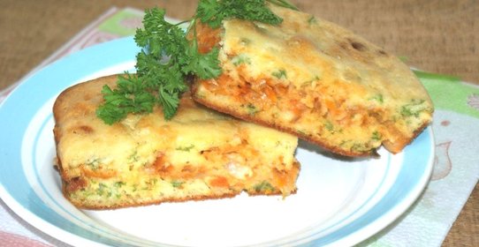 Заливной пирог с капустой