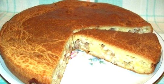Заливной пирог с мясом