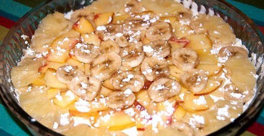 Легкий пирог с фруктами