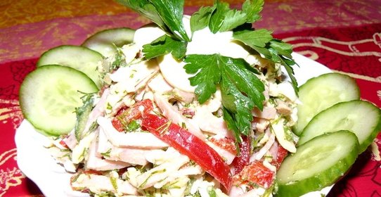 Берлинский салат с ветчиной