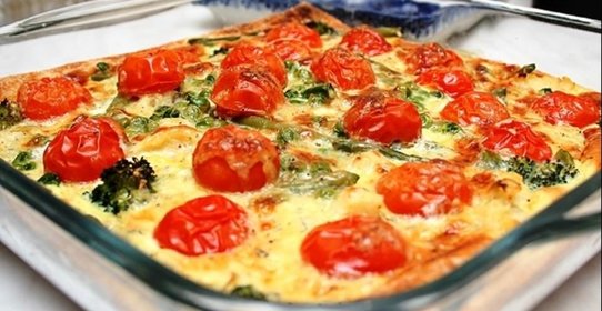 Цветной пирог с овощами