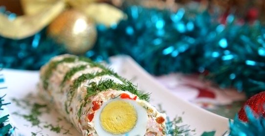 Праздничный рулет с креветками